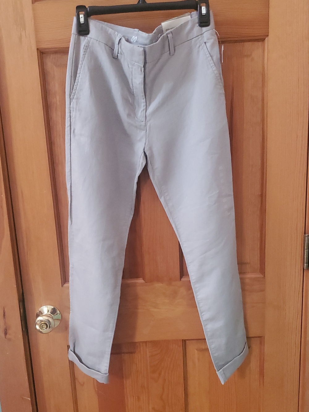 Gap Broken-In Straight Chino Pants Linen Blend Khaki Light Griege Size 00